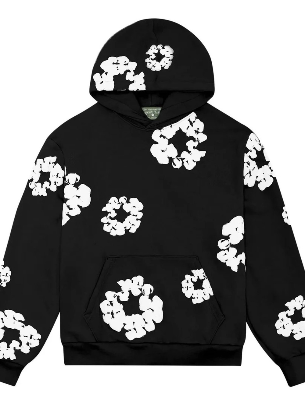 Denim Tears Cotton Wreath Hoodie Black/White Size M